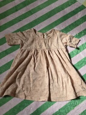 Rylee + Cru Peach Floral Short-Sleeve Baby Dress